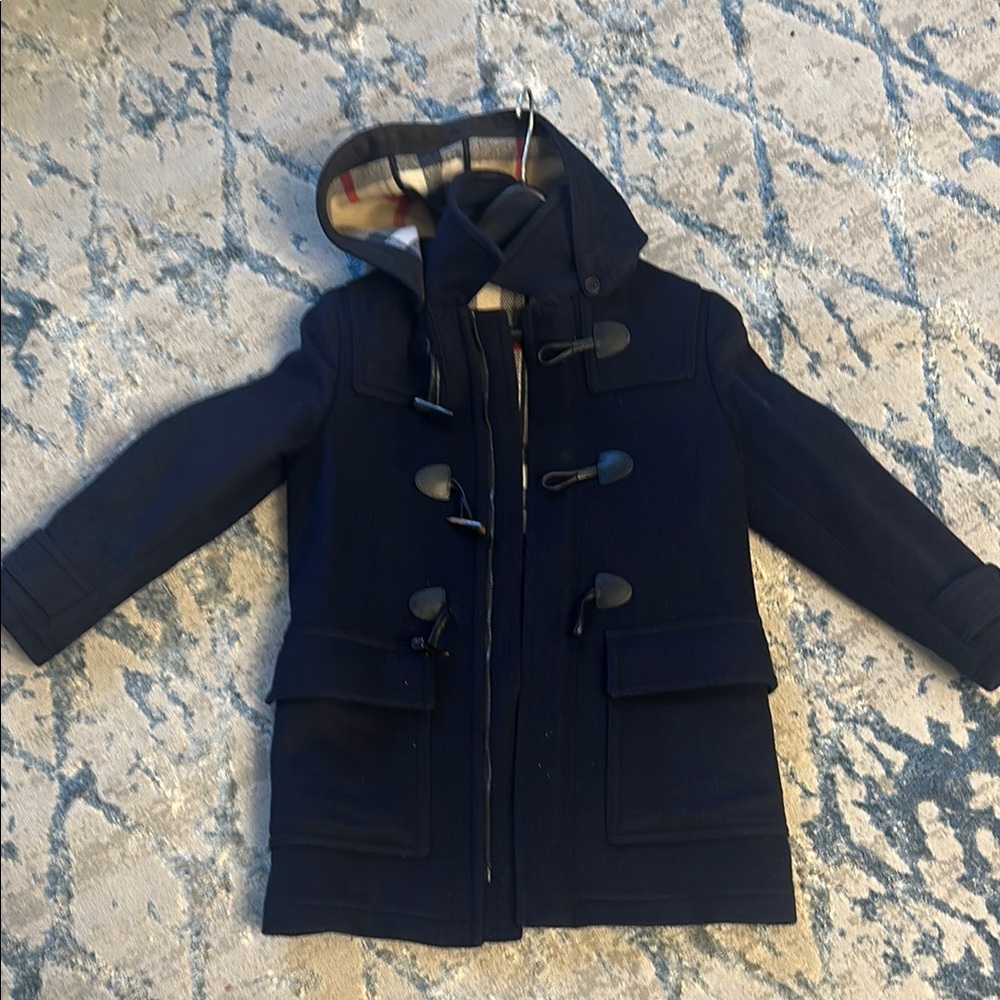 Burberry Kids Navy Duffle Coat